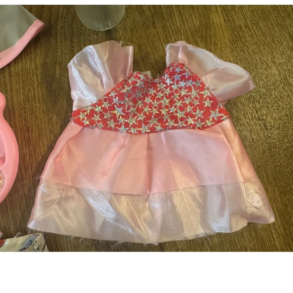 Doll Accessories Lot Pink Dress Diapers Disappearing Milk Bottle Pacifier Bundle
